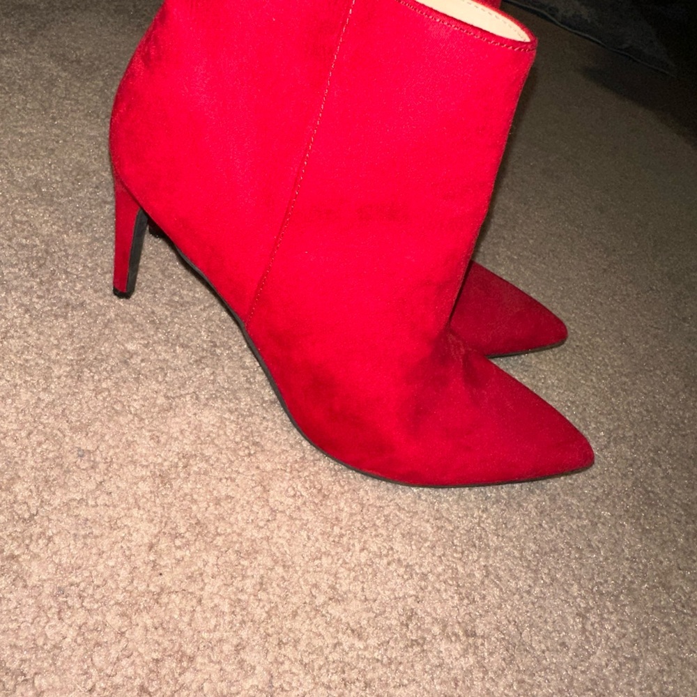 Target Red Heeled Boots with Stiletto Heel